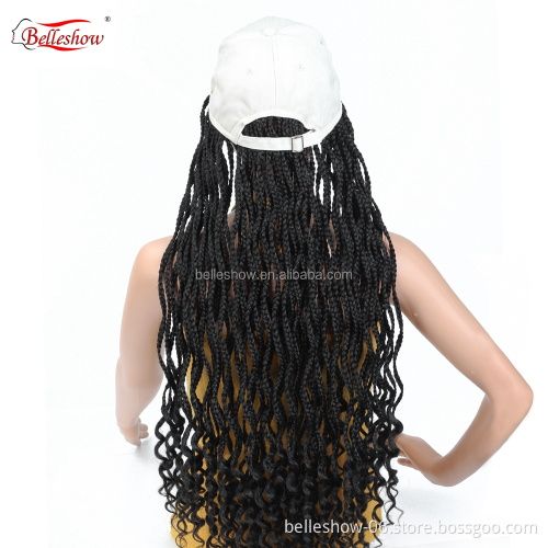 Hot sell 24inch wholesale wavy synthetic Hair Extensions senegalese twist hair 3X Box Crotchet Braids curly box white hat braid